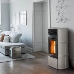 Pelletofen MCZ SUITE Air 10 M3 10 KW -Chimney Geschaft Pelletofen MCZ SUITE Comfort Air 12 UP M3 Salz und Pfeffer Ambient 900x900