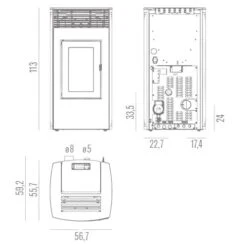 Pelletofen RED Loto Hydro 23 S2 22,4 KW Wasserführend -Chimney Geschaft Pelletofen RED Loto Hydro 23 S2 tehn 900x900