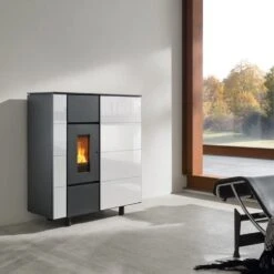 Pelletofen Wodtke Ixbase Air+ 6 KW -Chimney Geschaft Pelletofen Wodtke ixbase Weiss Ambient 900x900