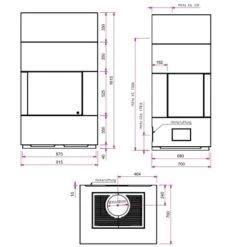 Gaskamin Camina S30 G -Chimney Geschaft S30 G Ekko G L 67 und Wandanschluss 900x900