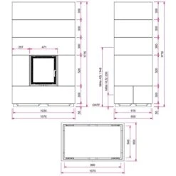 Kaminbausatz CAMINA S7 Hoch 7 KW Speicheranlage -Chimney Geschaft S7 Hoch mit Lina 4551 s 900x900