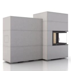 Kaminbausatz Brunner BSG 02 Niedrig Rechts Mit MSS Set Nebenstehend Drehtür 3 KW -Chimney Geschaft SET211484 Left 900x900