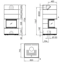 Kaminbausatz SPARTHERM SIM Arte 3RL-60h 10 KW, Schiebetür -Chimney Geschaft SIM Arte 3RL 60h 1 3 900x900