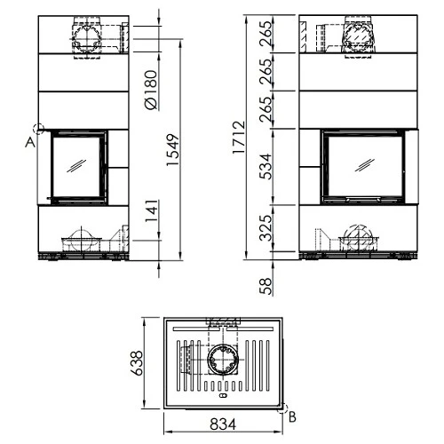 Kaminbausatz SPARTHERM SIM Varia 2R-55h H2O 7, KW Schiebetür, Wasserführend 5 Kaminbausatz SPARTHERM SIM Varia 2R-55h H2O 7, KW Schiebetür, Wasserführend – Bild 3