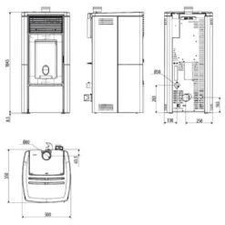 Pelletofen MCZ STAR Comfort Air 10 UP! M2+ 10 KW -Chimney Geschaft STAR COMFORT AIR 10 UP M2 900x900