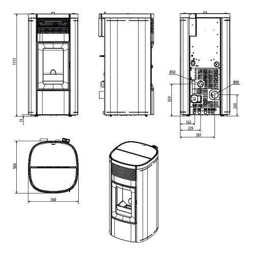 Pelletofen MCZ MUSA Hydromatic 24 M2+ 24,2 KW Wasserführend 7 Pelletofen MCZ MUSA Hydromatic 24 M2+ 24,2 KW Wasserführend – Bild 5