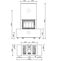 Kaminbausatz Neocube F11 4,8 KW 7 Kaminbausatz Neocube F11 4,8 KW -Chimney Geschaft neocube F11 Masszeichnungen 900x900