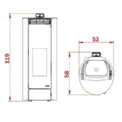 Pelletofen PALAZZETTI Ecofire Melita 6 KW -Chimney Geschaft palazzetti melita 6 tech 900x900